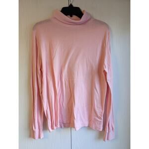 Partners II Womens Light Pink Turtle Neck Long Sleeve Blended Fiber Top Size 18W